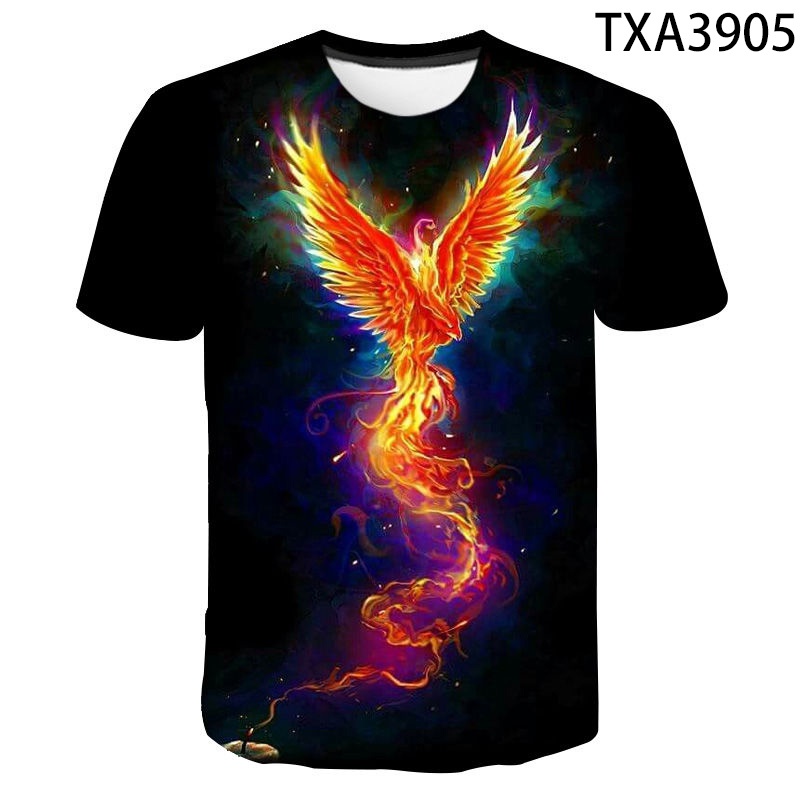 Áo Thun Tay Ngắn In Hình Chim Phượng Hoàng 3D Thời Trang Mùa Hè Cho Nam Và Nữ 2022 XS-3XL