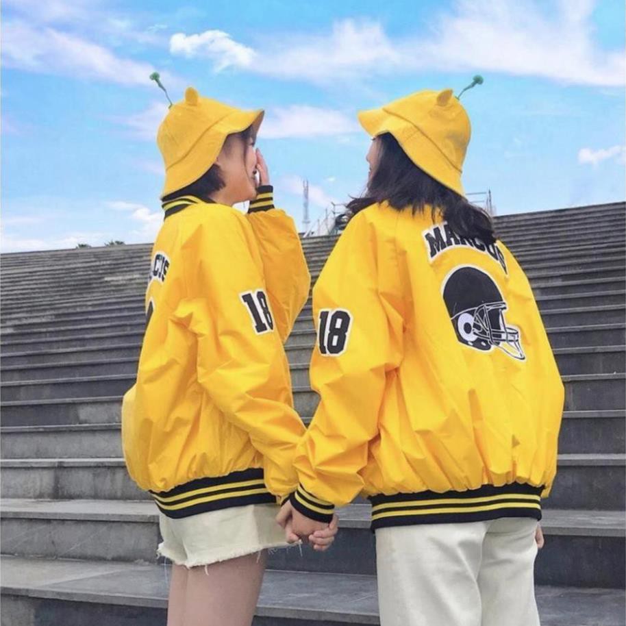 Áo Khoác Dù BOMBER MAR.CUS. Đen Viền Trắng Unisex
