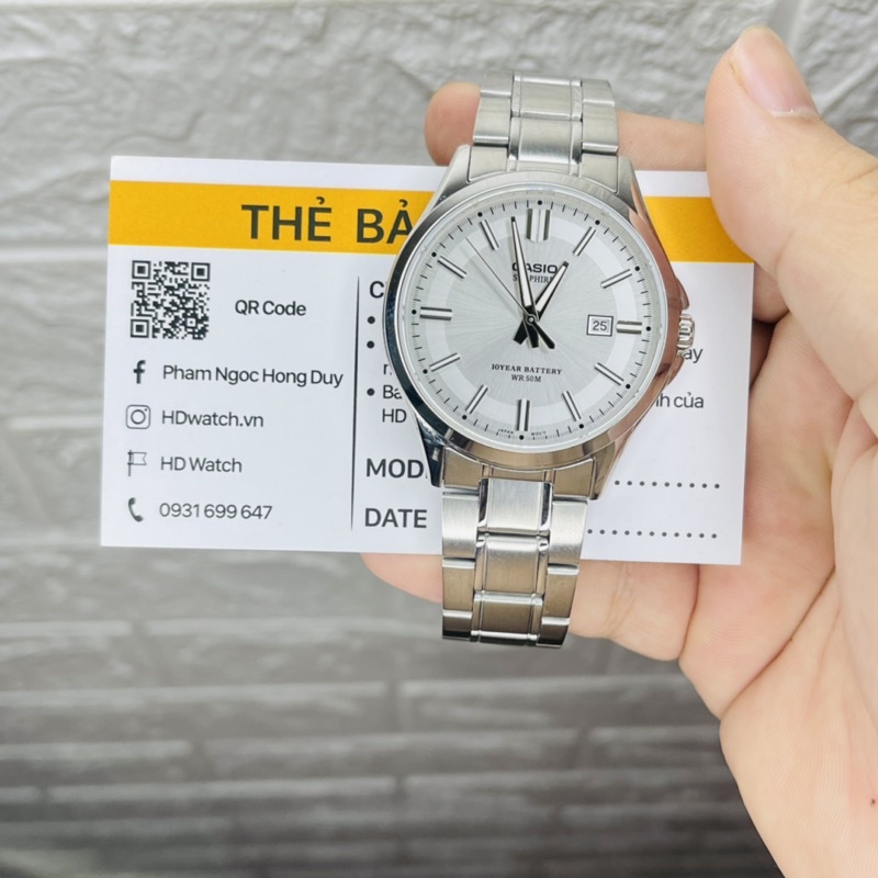 Đồng hồ casio nam Mts-100d kính sapphire chống trầy xước chính hãng fullbox