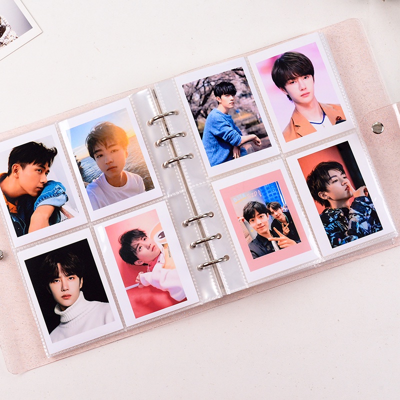 Album Đựng Ảnh 200 Ngăn Trong Suốt 3 inch Đính Kim Sa Dễ Thương
