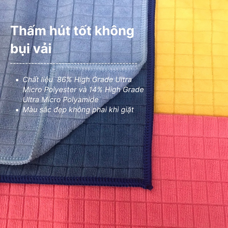 Khăn lau xe ô tô Microfiber đa năng lau kính và nội thất xe AmusCar, thấm hút tốt không bụi vải