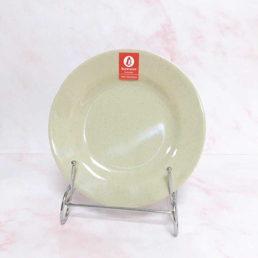 (HÀNG ĐẸP) Đĩa cạn Nhựa Phíp 100% Melamine Nâu Đá - Stone