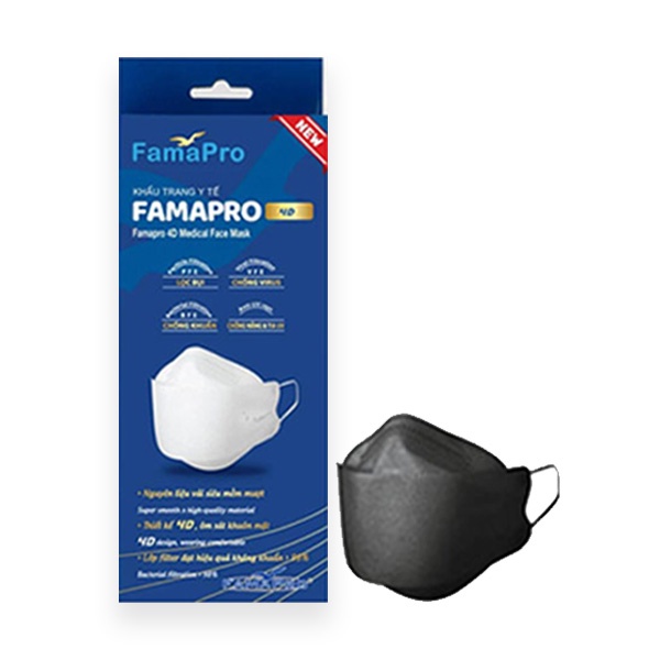 Combo 10 Hộp khẩu trang y tế cao cấp kháng khuẩn 3 lớp Famapro 4D