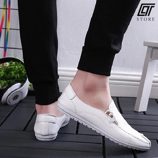 Giày lười trắng hot 2018