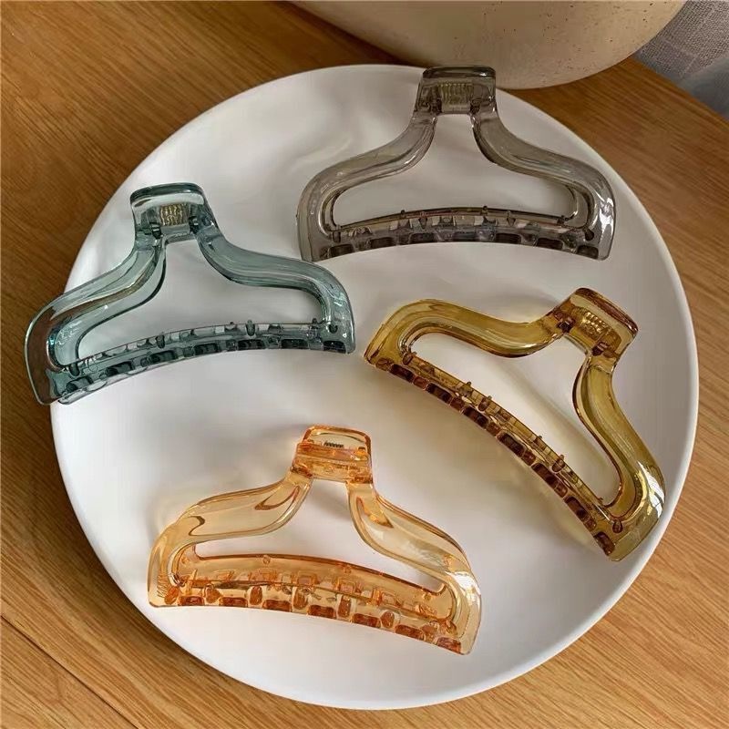 Kẹp Tóc Hình Cá Mập Bằng Acrylic Trong Suốt Phong Cách Hàn Quốc Thời Trang Cho Nữ