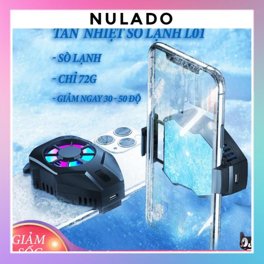 Quạt tản nhiệt gaming SÒ LẠNH siêu mát Memo L01 cho điện thoại NULADO