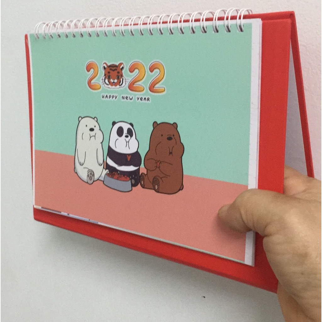 Lịch để bàn 2022 anh em 3 gấu Bare Bears Chúng tôi đơn giản là gấu