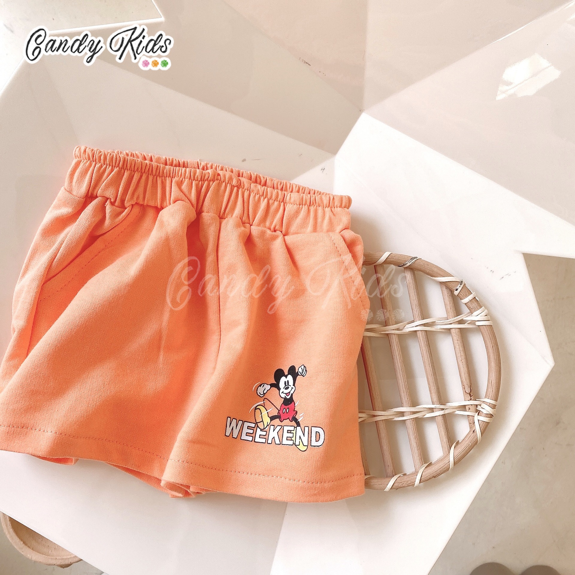 Quần Short Cotton Lưng Thun In Họa Tiết Hoạt Hình Xinh Xắn Dành Cho Bé 1-8 Tuổi