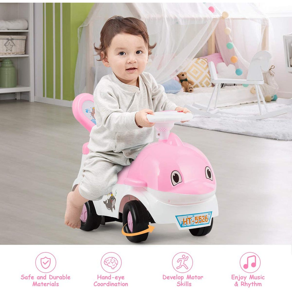 Xe chòi chân kiêm bám tập đi cho bé có đèn nhạc và khoang đựng đồ HT-5526 Toys House, nhựa ABS an toàn