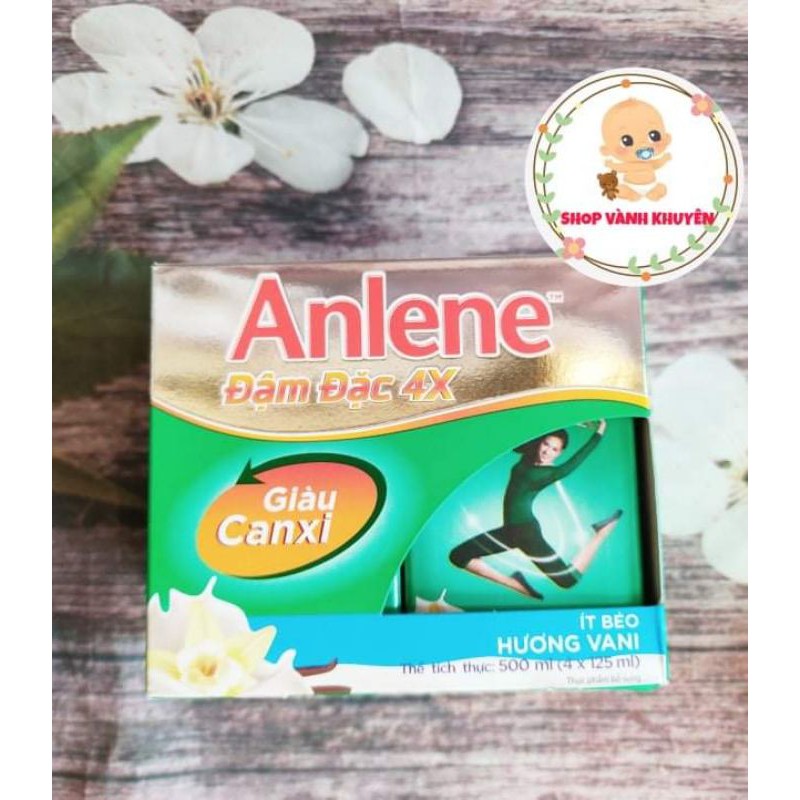 Lốc 4 hộp sữa bột pha sẵn Anlene Đậm đặc 4X vani 125ml