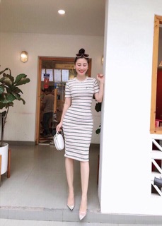 bán sỉ váy len kẻ body