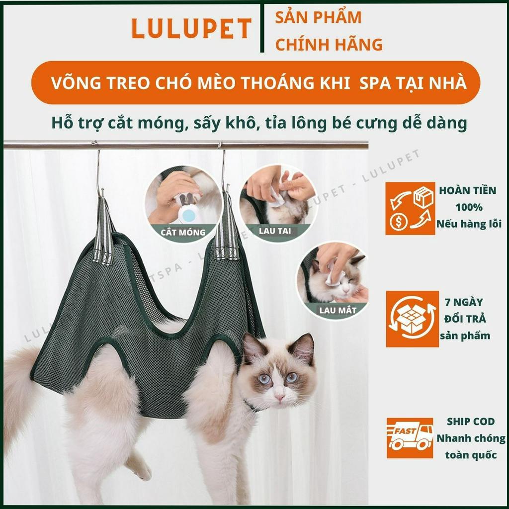 Võng Treo Giữ Chó Mèo Khi Cắt Tỉa Lông, Chăm Sóc Spa Thú Cưng Tại Nhà. Giúp Cắt Móng, Rửa Tai, Lau Mắt Thú Cưng Đơn Giản