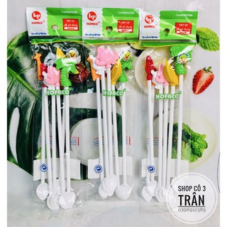 Thìa khuấy trang trí đồ uống sinh tố nước ép 6 cái/ sét – Que khuấy đồ uống Hofaco - Muỗng khuấy hình HPB45