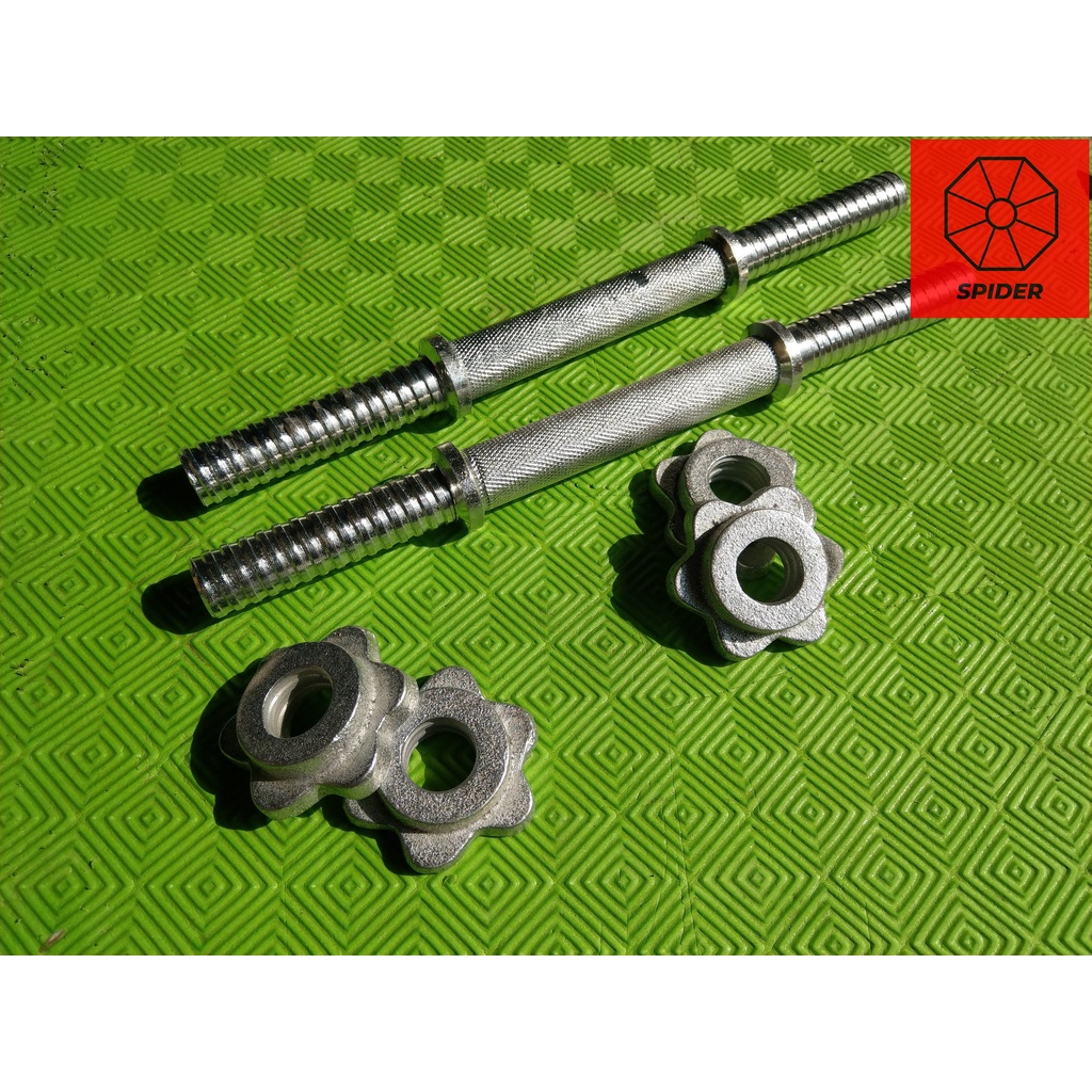 Đòn tạ thép đặc SPIDER, mạ niken 35cm