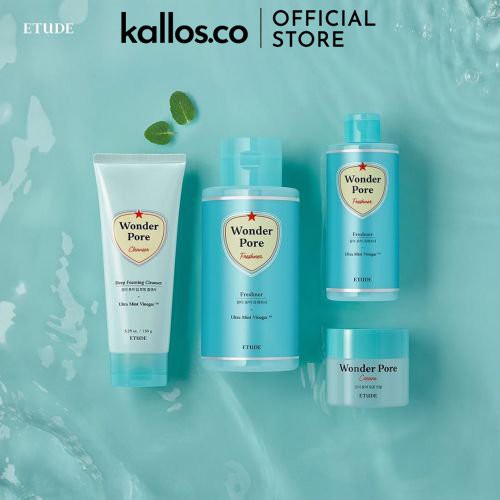 Bộ Chăm Sóc Da Etude House Wonder Pore Deep Foaming Cleanser, Freshener, Cream, Bubble Cleansing - Kallos Vietnam