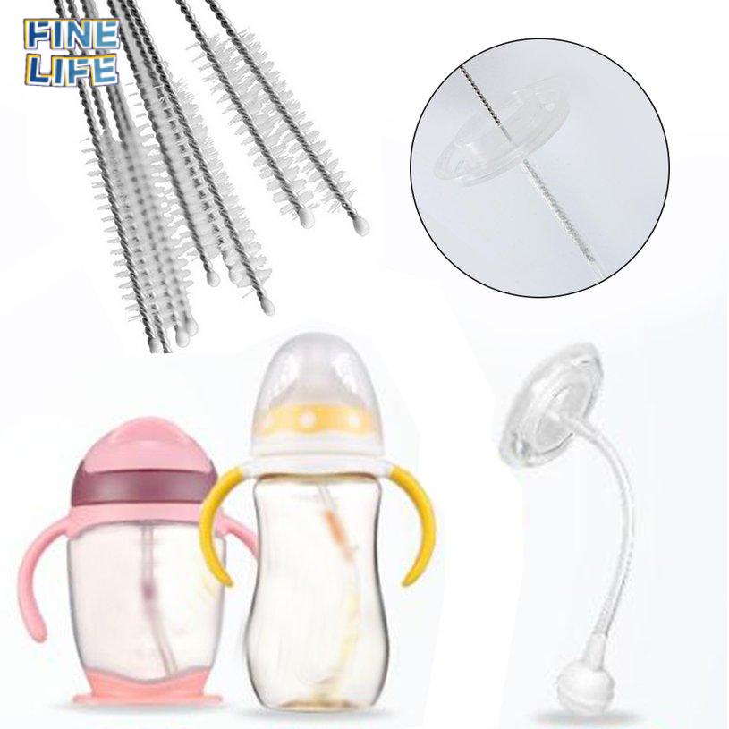 Bàn chải vệ sinh ống hút bình nước em bé bằng thép không gỉ an toàn