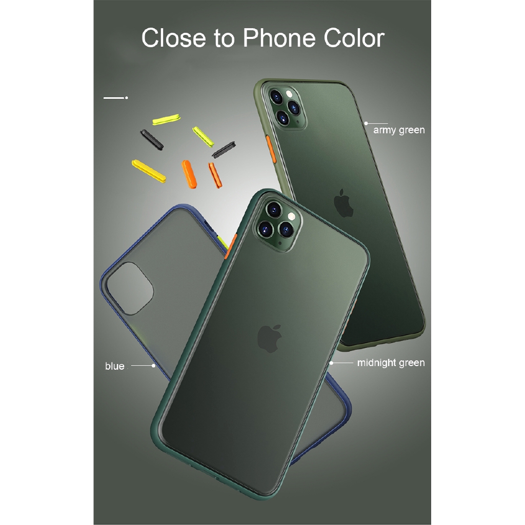 Ốp điện thoại viền nhám mờ có nhựa dẻo chống sốc dành cho iPhone 6S 7 8 Plus 11