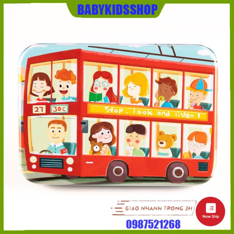 Tranh ghép gỗ 120 mảnh/miếng hộp sắt, gỗ puzzle dành cho bé từ 4-8 tuổi
