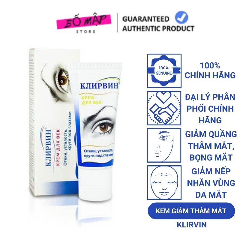 [SALE] [CAM KẾT 100% CHÍNH HÃNG] Kem giảm thâm mắt, mỏi mắt KLIRVIN Nga 20g