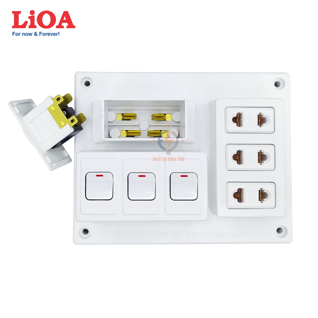 Bảng điện nổi, táp lô điện, 15A, 3 ổ cắm,  3 công tắc, LIOA, B-CB15A3C