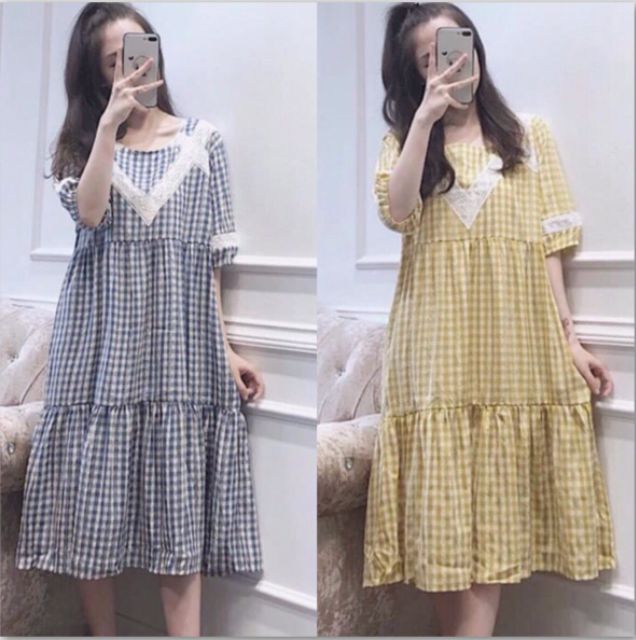 Váy bầu dáng xuông đuôi cá - tay lỡ XUÂN HÈ - 𝐕𝟏𝟒