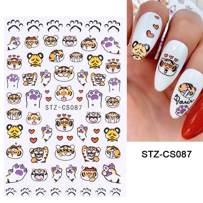 Sticker tết hổ 2022 mẫu mơi  - Phụ kiện Nail