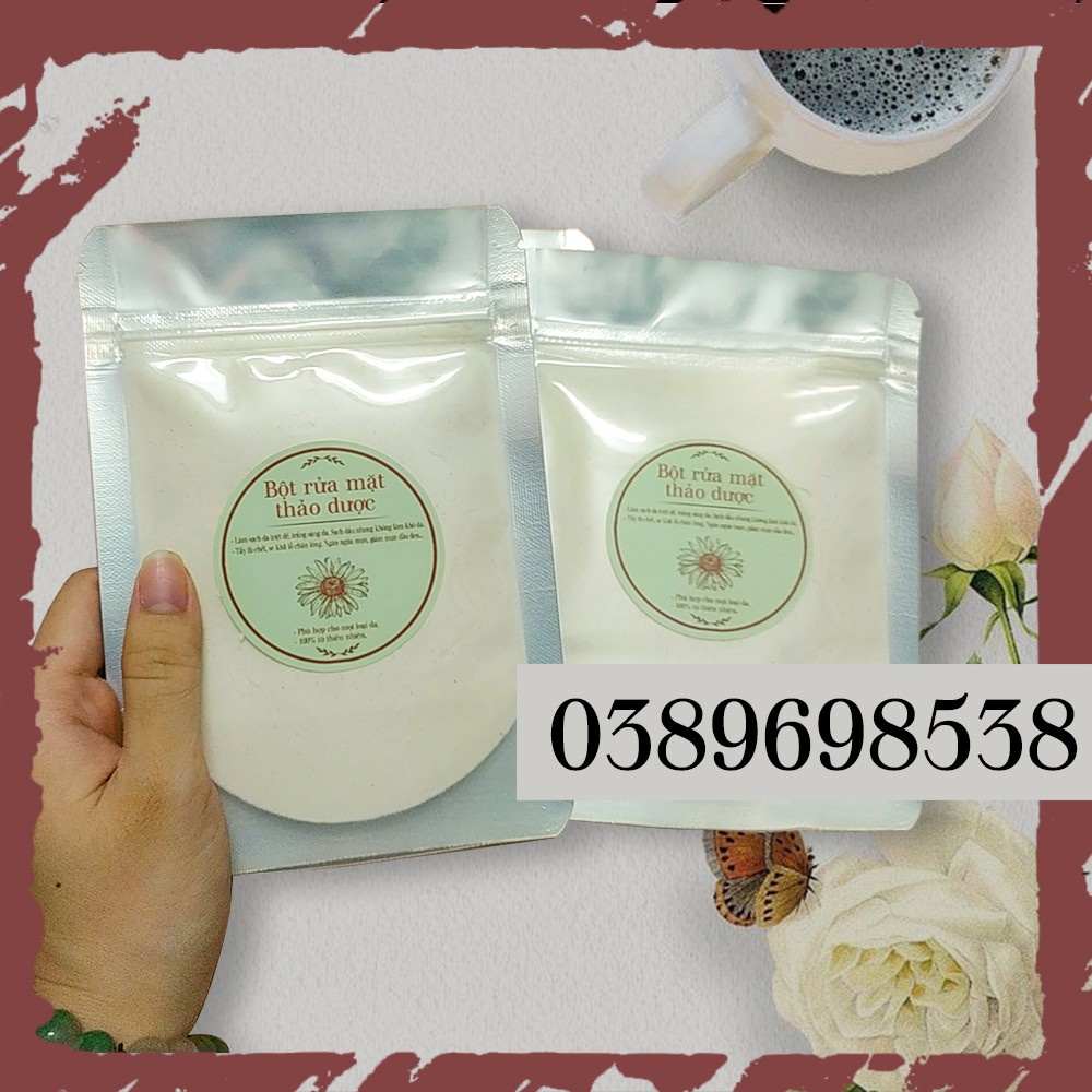 💕FREESHIP💕Bột rửa mặt thảo dược siêu kiềm dầu handmade, túi zip 50gr | BigBuy360 - bigbuy360.vn