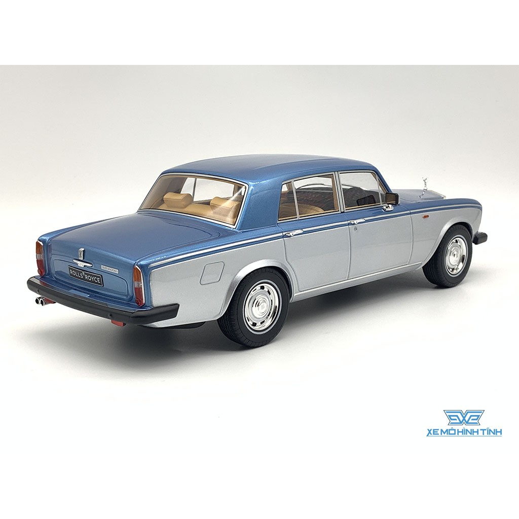 Xe Mô Hình Rolls Royce Silver Shadow II Bj. 1977 1:18 GTSpirit ( Xanh/Bạc )