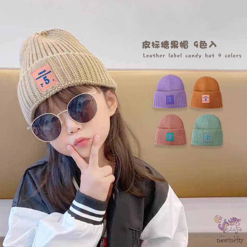 Mũ dệt kim co giãn giữ ấm mùa đông thời trang Hàn Quốc cho trẻ em
