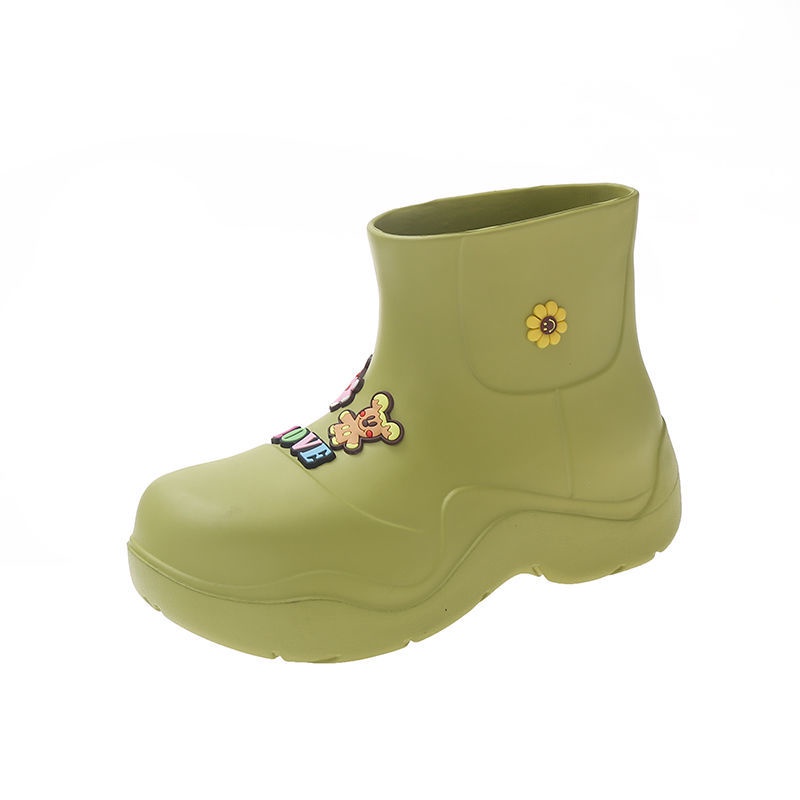 Ủng Đi Mưa Đế Dày Tăng Chiều Cao Chống Nước Thời Trang Mùa Hè Dễ Phối Đồ Cho Nữ
