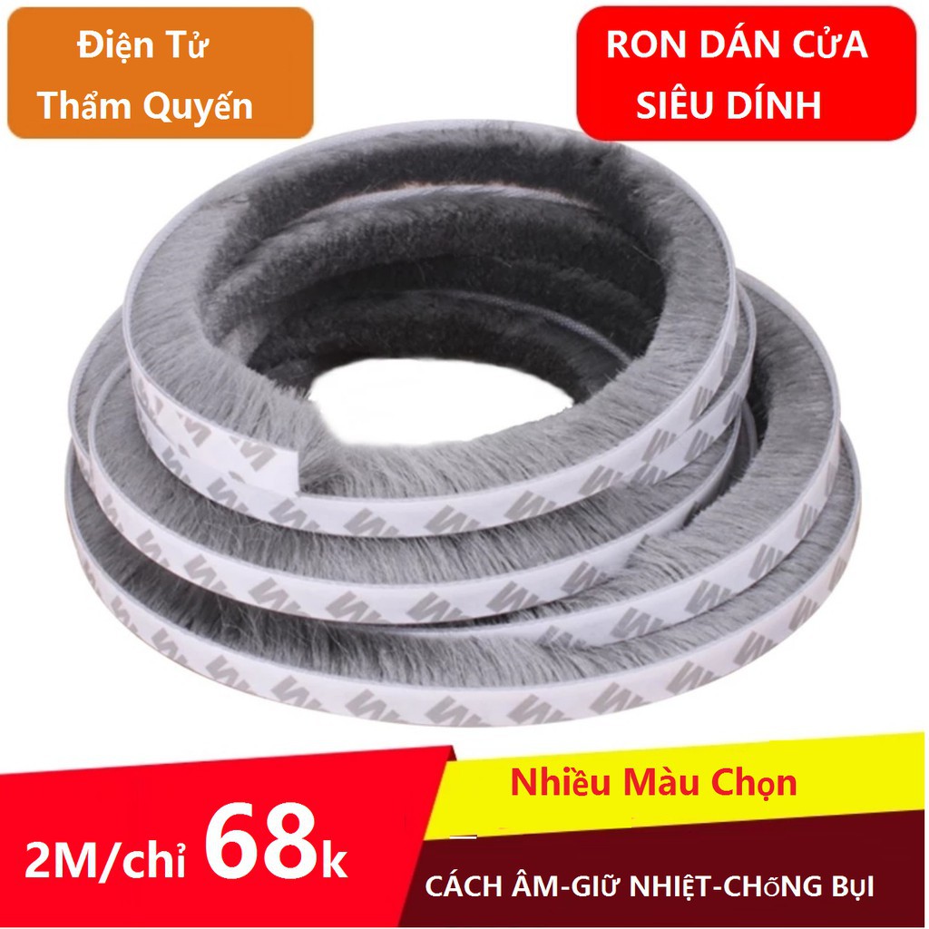 Ron sợi dán khe khung cửa, tấm chắn chống bụi, gió, hơi điều hòa (9*23mm)-Đơn vị bán 2M