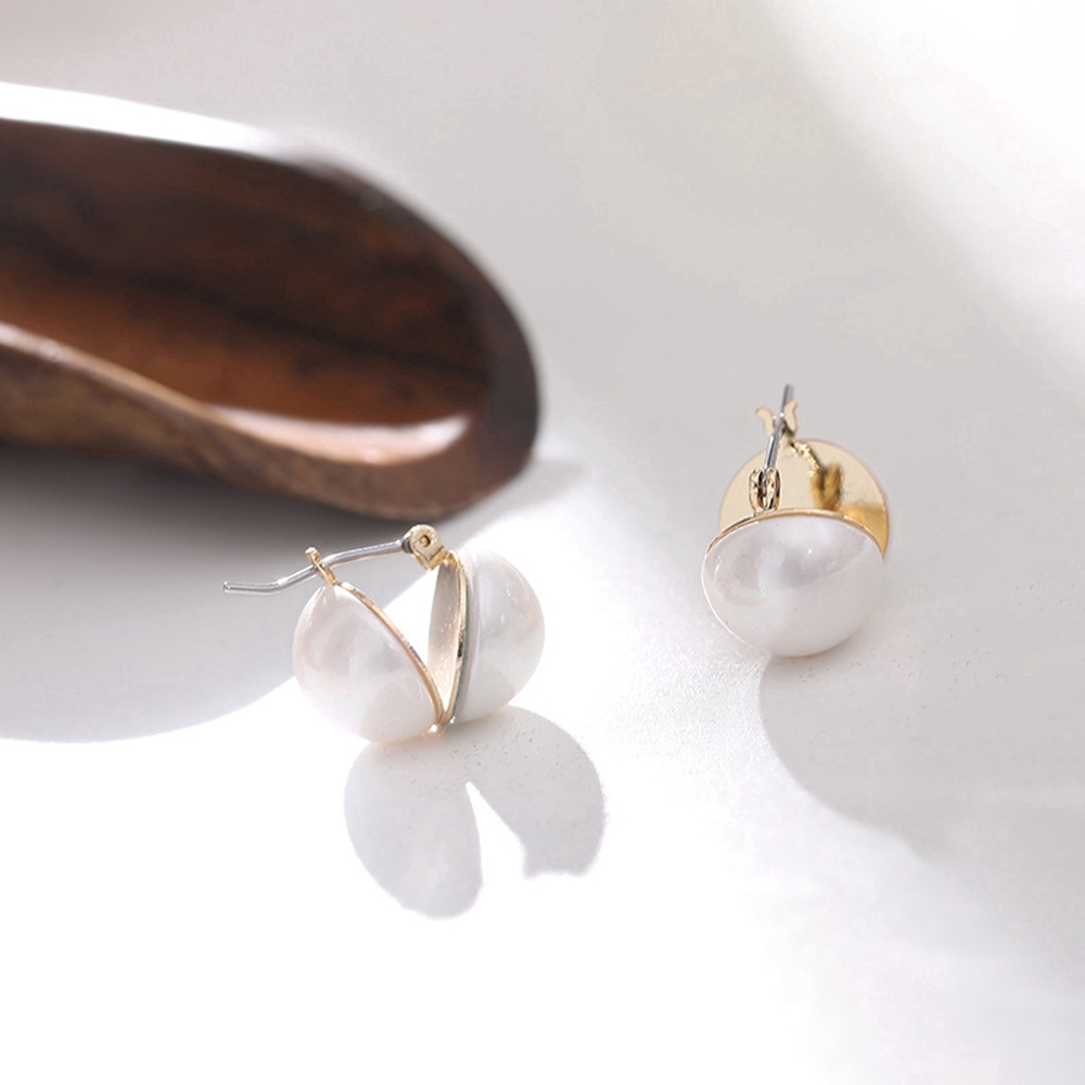 Cod Qipin Khuyên tai đính ngọc trai nhân tạo phong cách Hàn Quốc