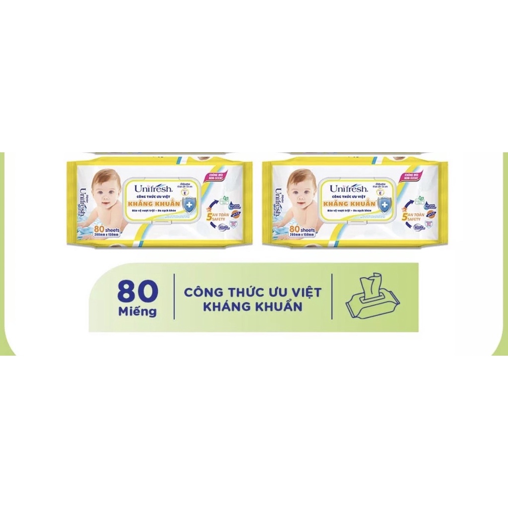 Khăn ướt Unifresh Baby Vitamin E 80 miếng