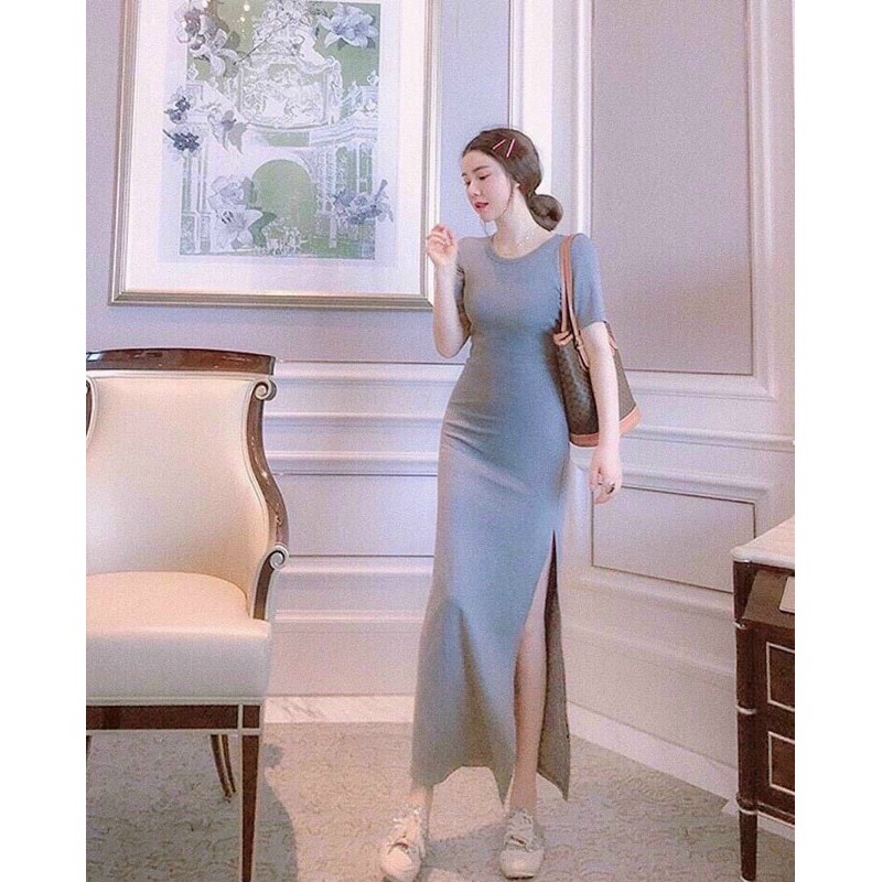 ĐẦM THUN BODY XẺ ĐÙI