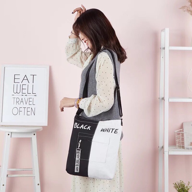 Túi tote phối màu