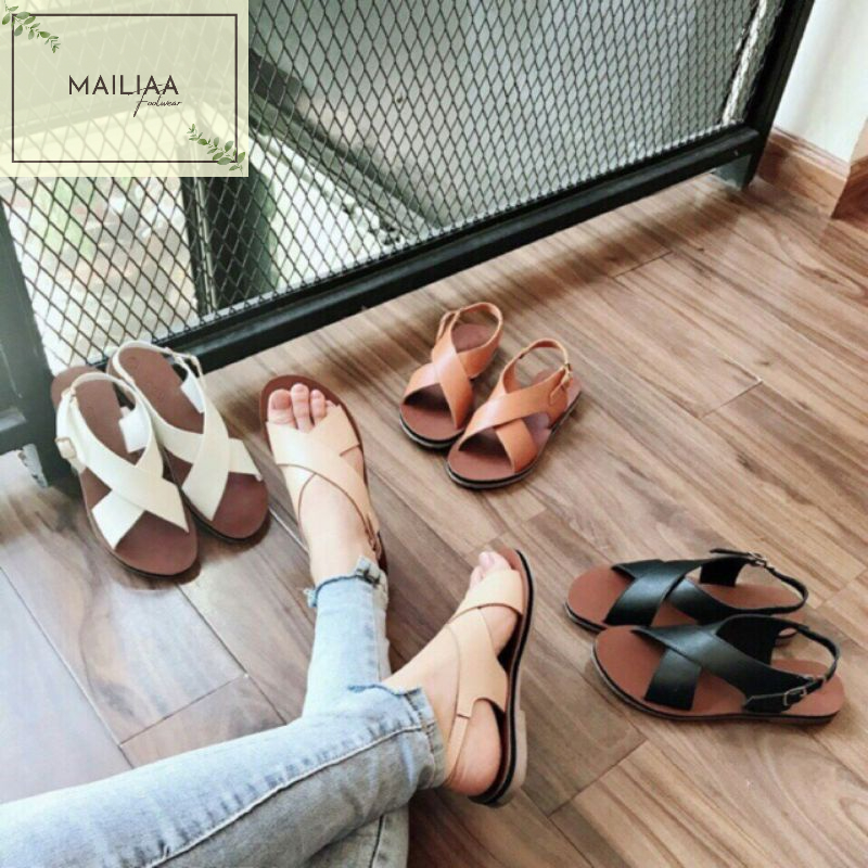 Sandal quai chéo MAILIAA đế xịn loại 1 đi ôm chân