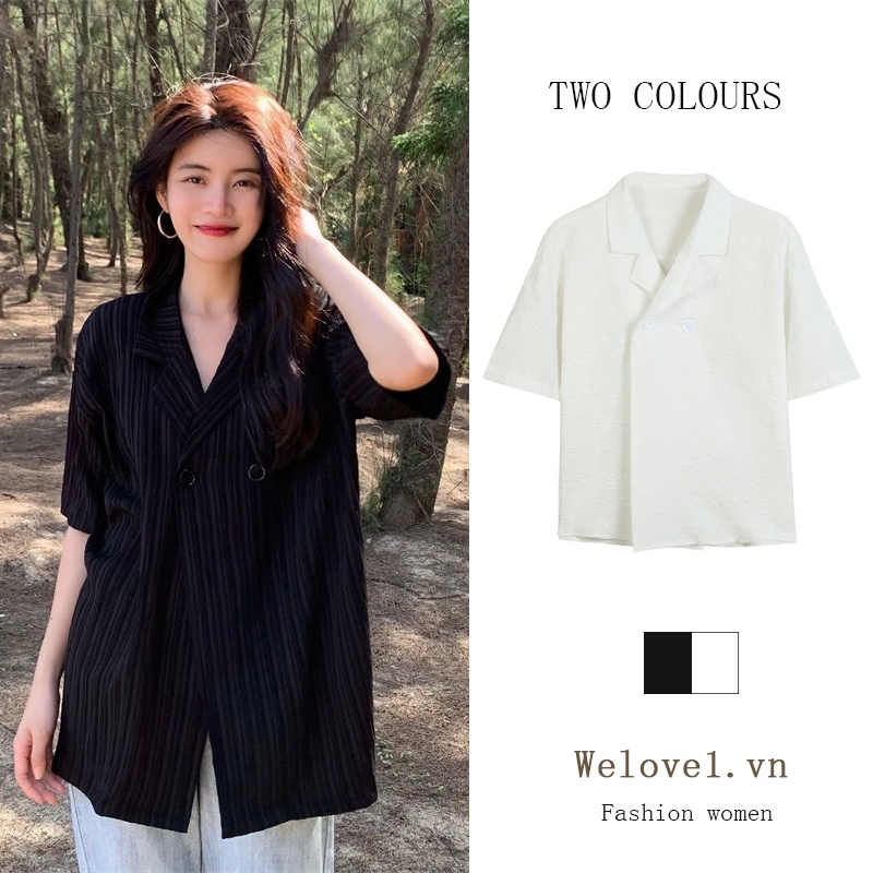 Áo Sơ Mi Tay Ngắn Dáng Rộng Mỏng Thời Trang Mùa Hè Phong Cách Hàn Quốc Mới Cho Nữ
