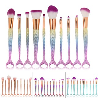 Set 10 Cọ Trang Điểm Cán Đuôi Cá Lông Mềm có sẳn