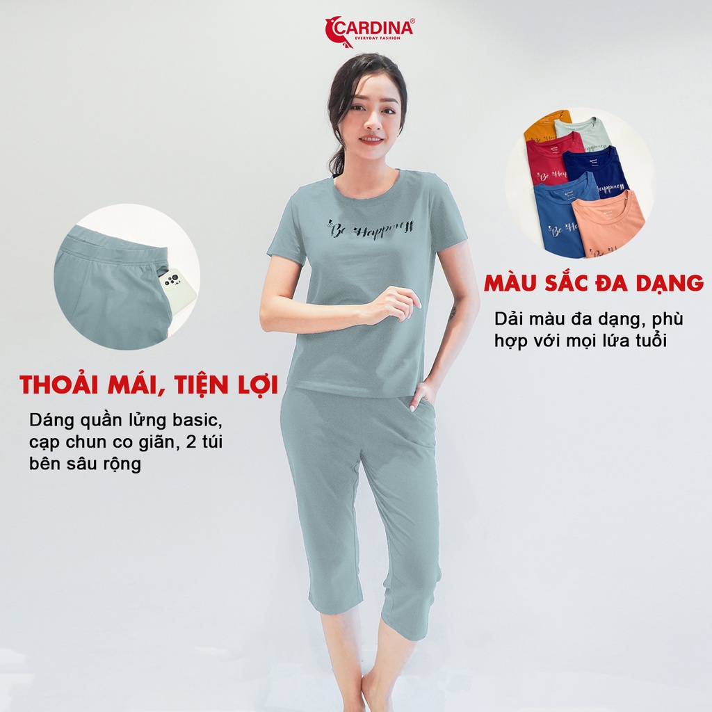 Đồ Bộ Nữ 𝐂𝐀𝐑𝐃𝐈𝐍𝐀 Chất Cotton Cao Cấp Áo Cộc Tay Quần Lửng Kiểu Dáng Trẻ Trung Năng Động 2CF07