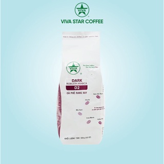 DARK 2 - Cà phê rang xay Truyền Thống Viva Star Coffee gói 500gr, 1000gr: Arabica + Robusta rang đậm