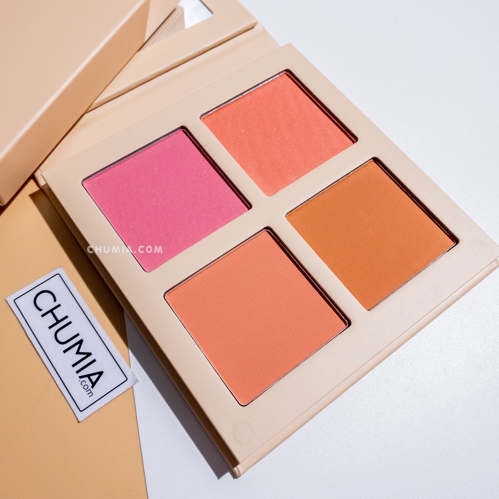 Phấn má hồng MOONSLICE 4 ô Blushing Moon bảng phấn mịn bền màu lâu trôi bộ trang điểm chính hãng MH chumia