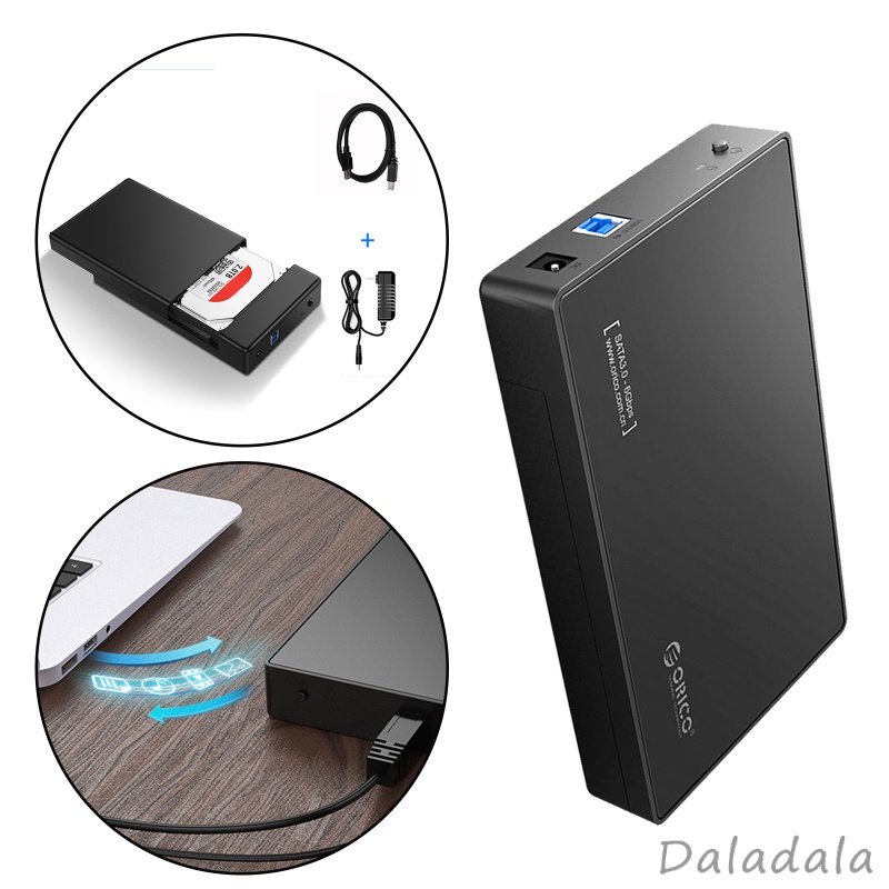 Hộp Đựng Ổ Cứng Ngoài Bằng Abs Usb 3.0 Cho Sata Iii Ssd 3.5 2.5 Inch 10tb Max Đen