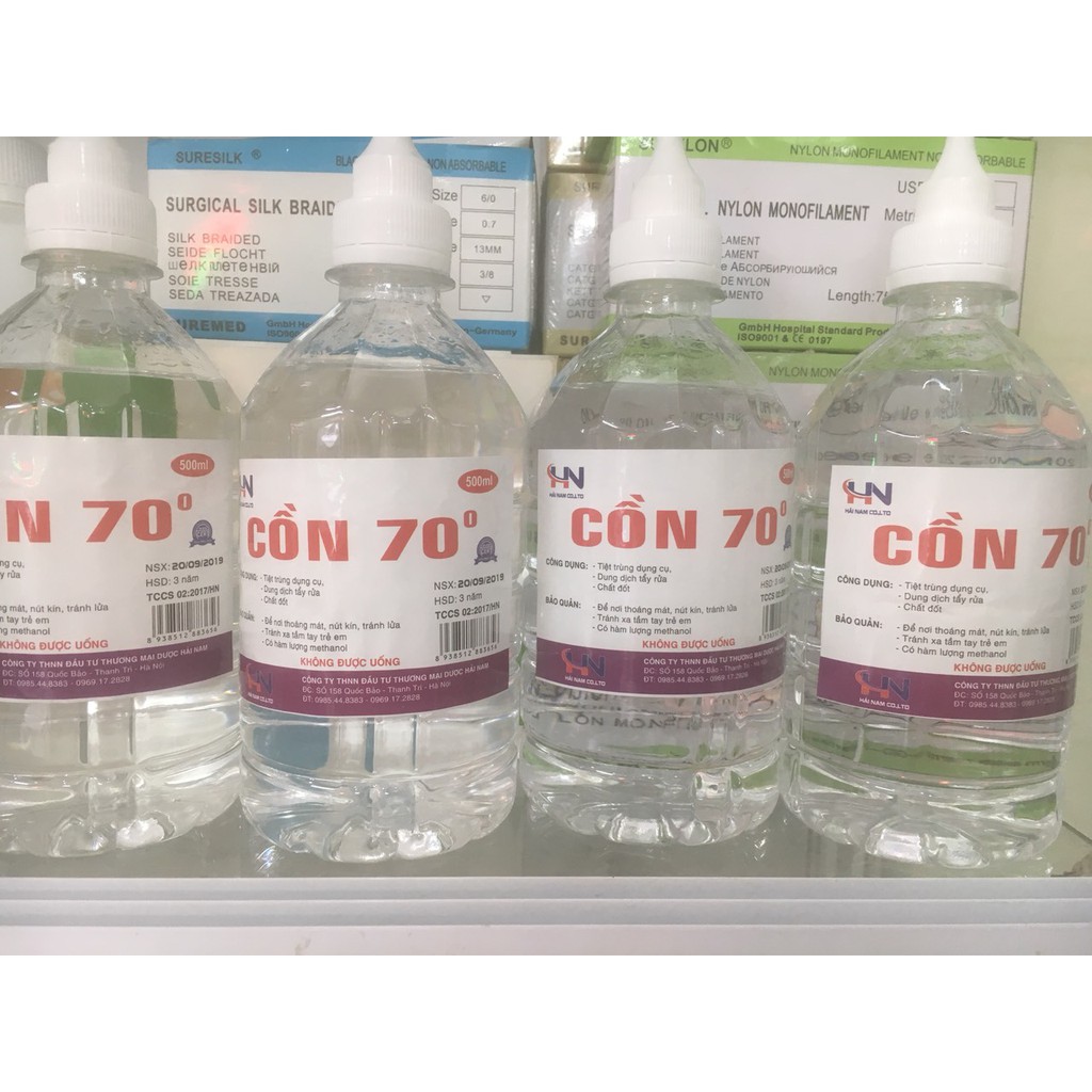 CỒN 70 ĐỘ, SÁT KHUẨN NGOÀI DA VÀ RỬA TAY 500ml