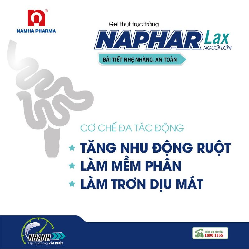 NAPHAR Lax - Gel thụt táo bón người lớn Napharlax (8g) - giá 1 tube