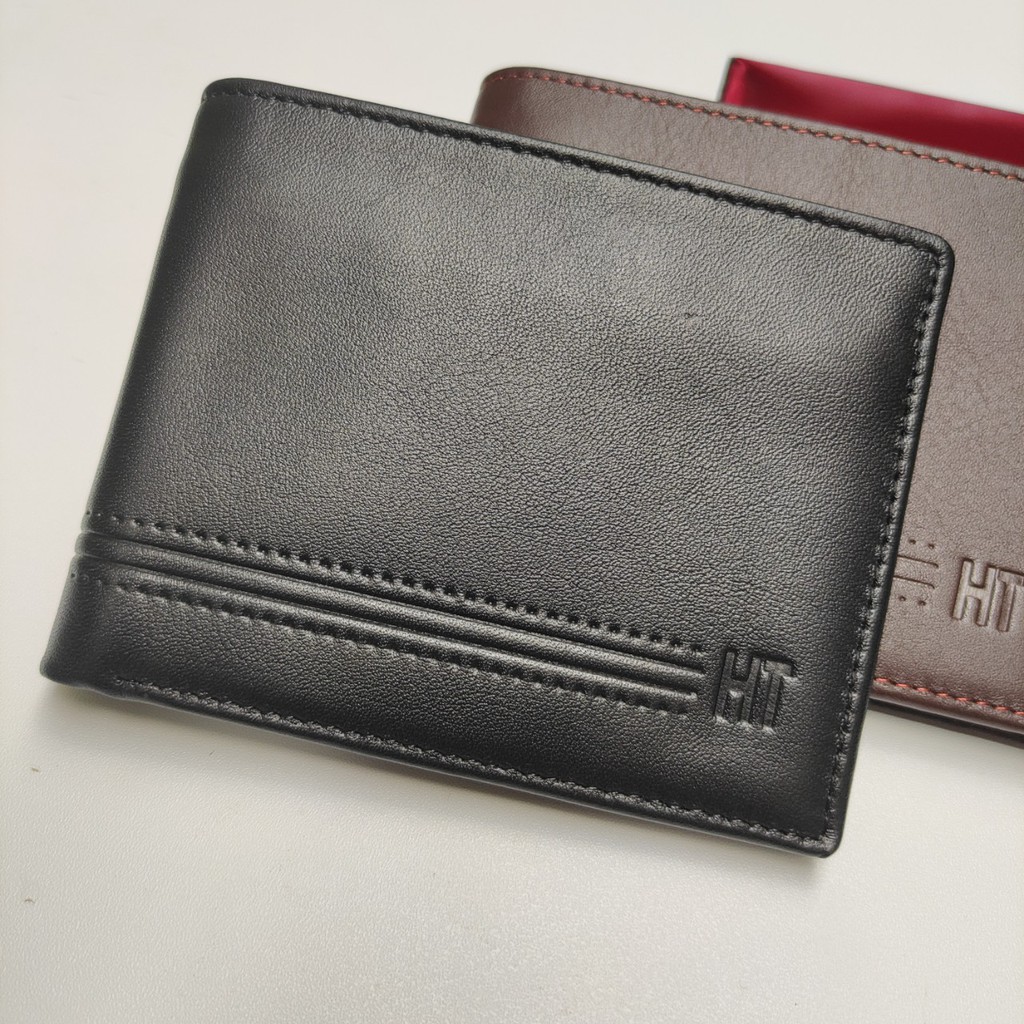 Ví Nam Da Bò HT Bóp Da Nam Cao Cấp Dáng Ngang Sang Trọng Có Hộp Quà Tặng  - DA_HT