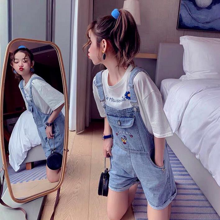 [CHẤT LƯỢNG] Quần yếm jean ngắn nữ Dream vải dày, mềm, không phai, phong cách Hàn Quốc YS12  ྇