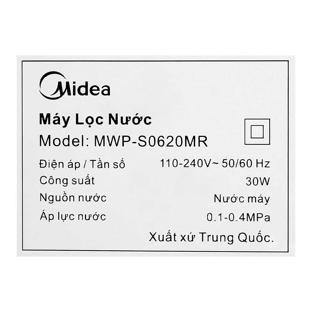 Máy lọc nước RO Midea MWP-S0620MR 6 lõi - Điện máy Sunmy- BẢo hành chính hãng toàn quốc