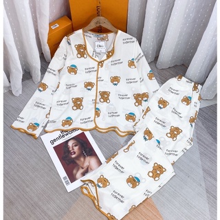 Đồ bộ nữ dễ thương lụa dài tay pijama mặc nhà VIZUKA