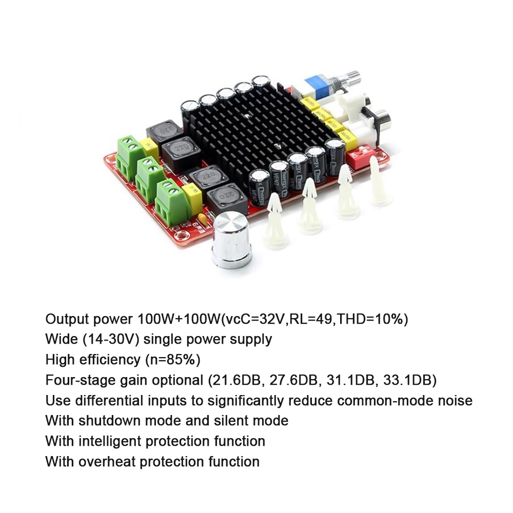 Bảng Mạch Khuếch Đại Âm Thanh Kỹ Thuật Số Kênh Kép TDA7498 2X100W XH-M510 DC15-32V