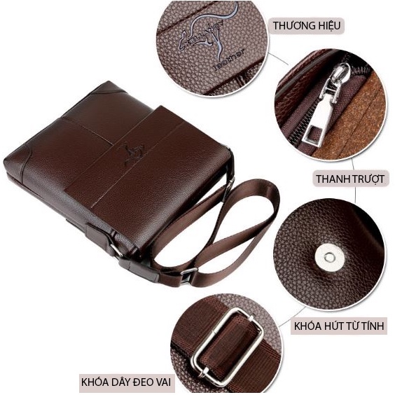 Túi Đeo Chéo Da Nam Kellandy Da cao cấp chống xước nước đi chơi đi làm đi học Cặp da nam đeo vai đi du lịch TUXA